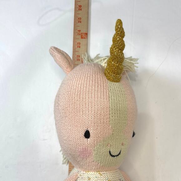 Cuddle Kind 21" Ella Unicorn Plush Speckled Pom Pom Knit Stuffed Doll - Picture 6 of 6